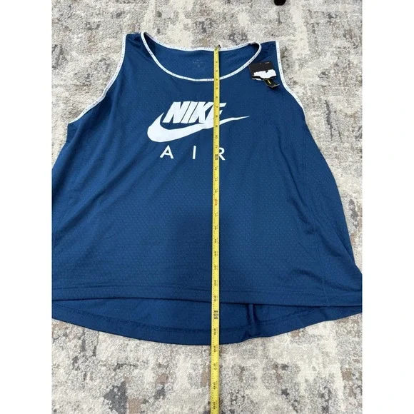 New Nike Women's Plus Size 1X Air Running Tank Top Blue  MSRP $50 DB4448-432 - Picture 6 of 10